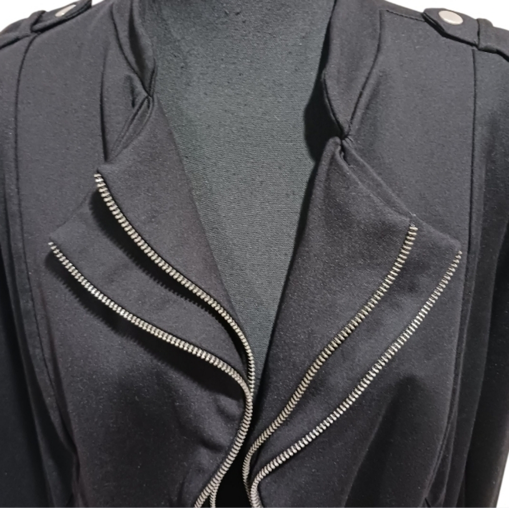 Torrid Zipper Detail Open Front Moto Jacket Streth Ponte - Picture 5 of 10